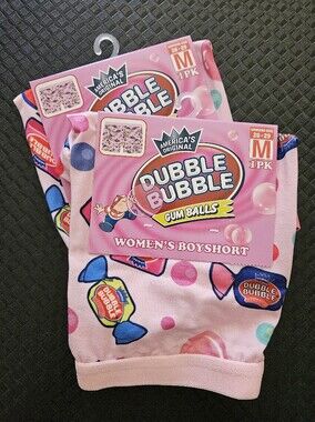 Size M Medium Womens Boyshorts Dubble Bubble Gum Candy